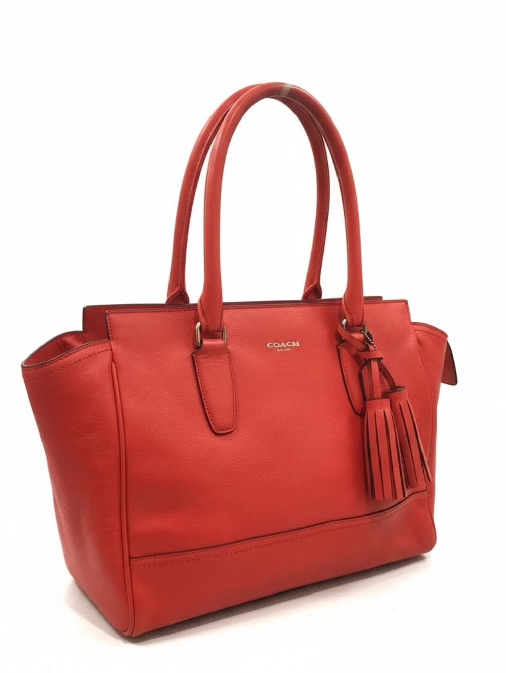 Coach Legacy Haley Large Coral Leather Satchel